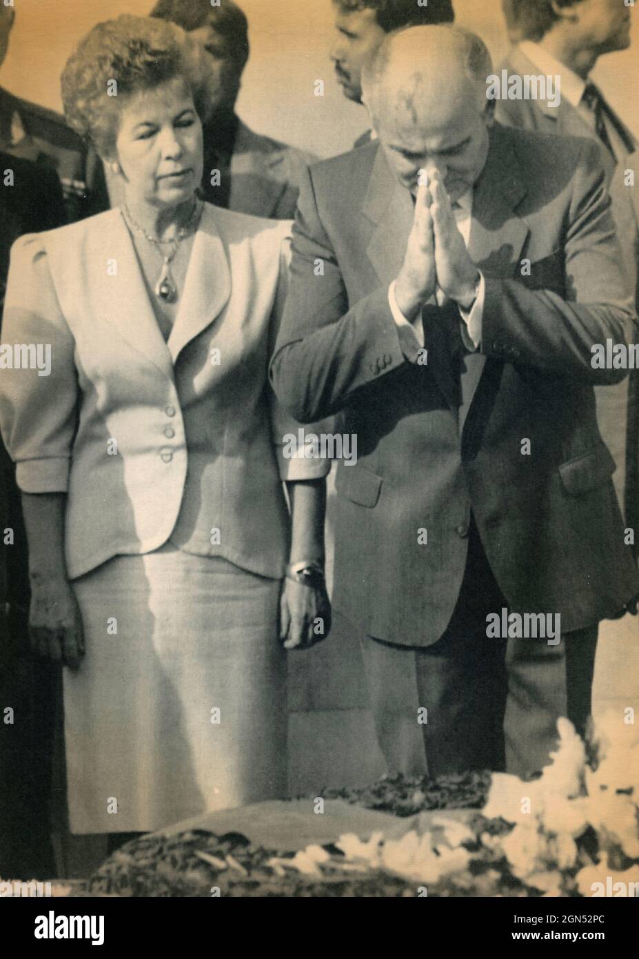 Michail Gorbatschow, Präsident der Sowjetunion, und Raisa Gorbatscheva, 1989 Stockfoto