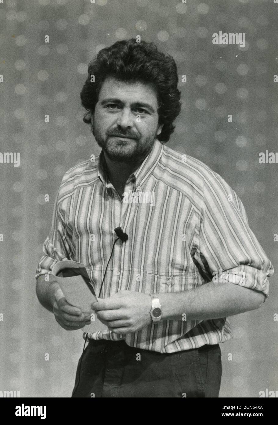 Italienischer Komiker und Politiker Beppe Grillo, 1980er Jahre Stockfoto