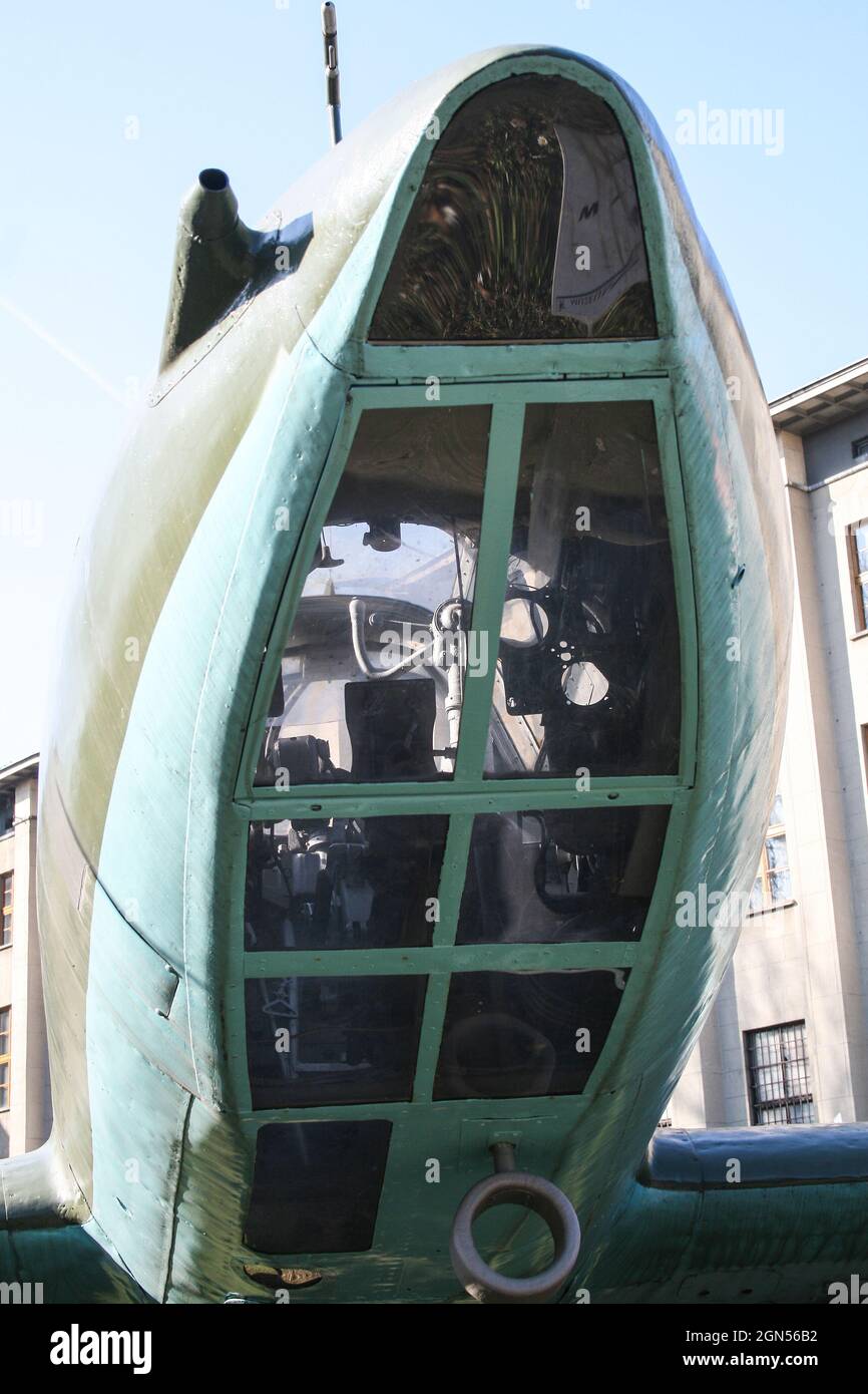 Ansicht des Cockpits von Petlakow PE-2FT, udssr II Weltkrieg Tauchbomber Flugzeug Stockfoto