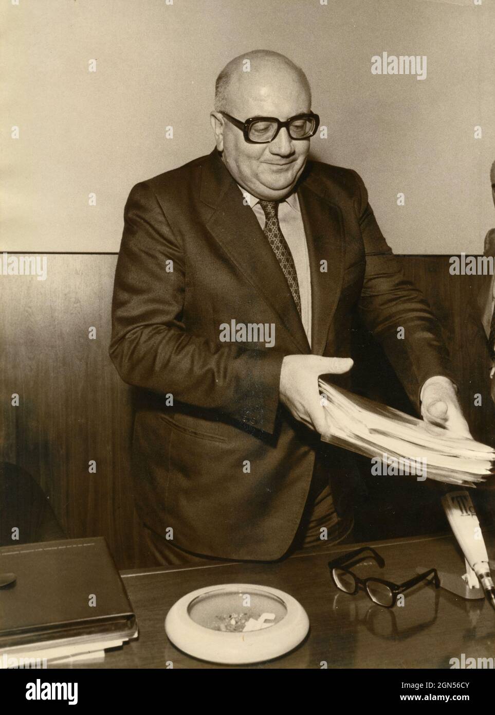 Der italienische Politiker Beniamino Finocchiaro, 1970er Jahre Stockfoto