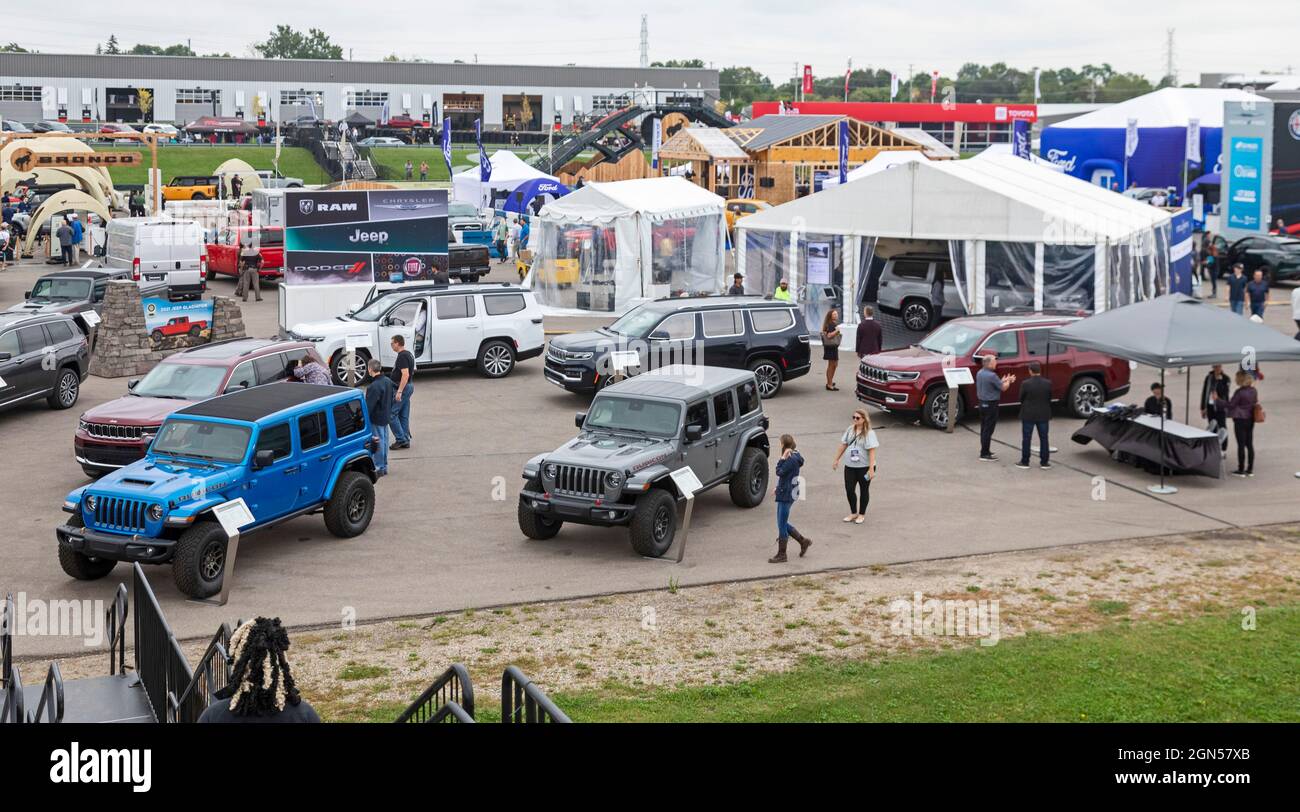 Pontiac, Michigan - The Motor Bella Auto Show. Motor Bella ist ein Ersatz für die jährliche North American International Auto Show, abgespeckt und hel Stockfoto