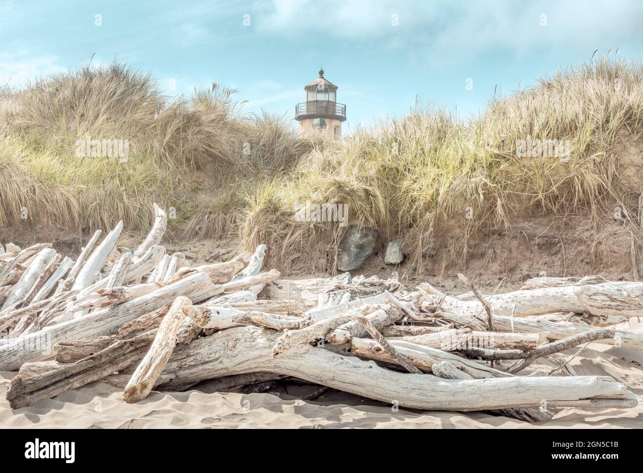 Der historische Coquille River Lighthouse, Bandon Oregon USA Stockfoto