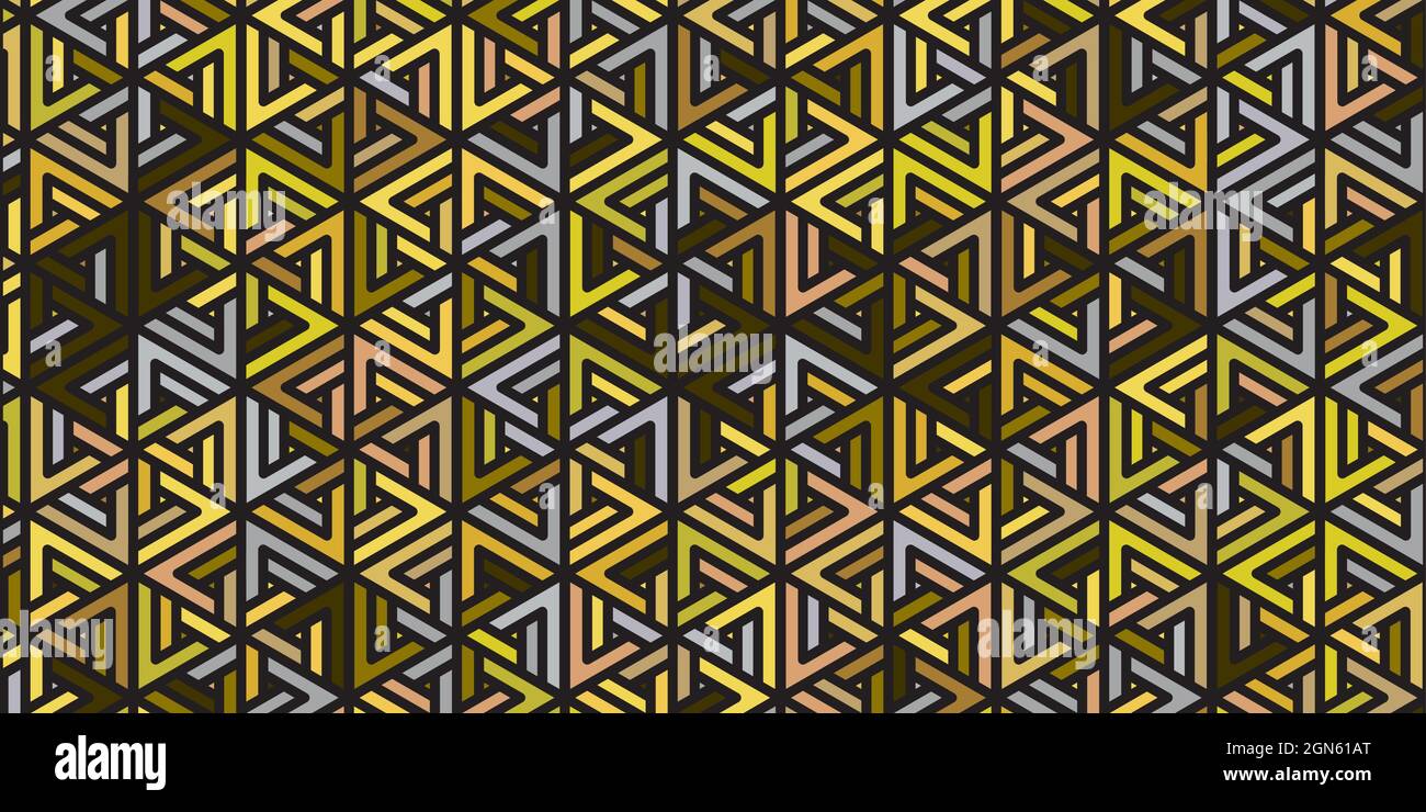 Abstraktes geometrisches Muster Design Retro mit polygonalen Form Gold Hintergrund Stock Vektor