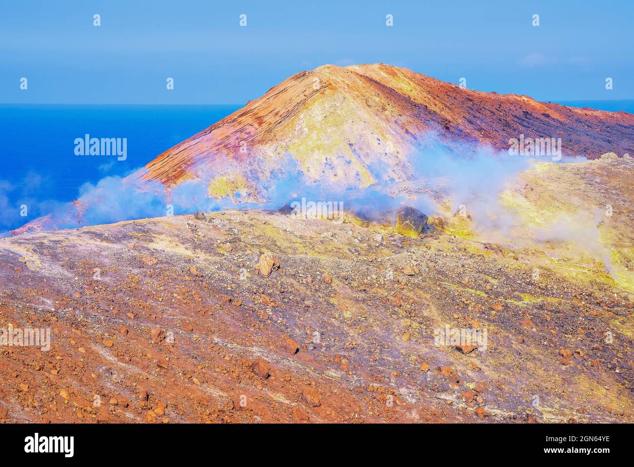 Gran Gratere, Vulcano Island, Äolische Inseln, Sizilien, Italien Stockfoto