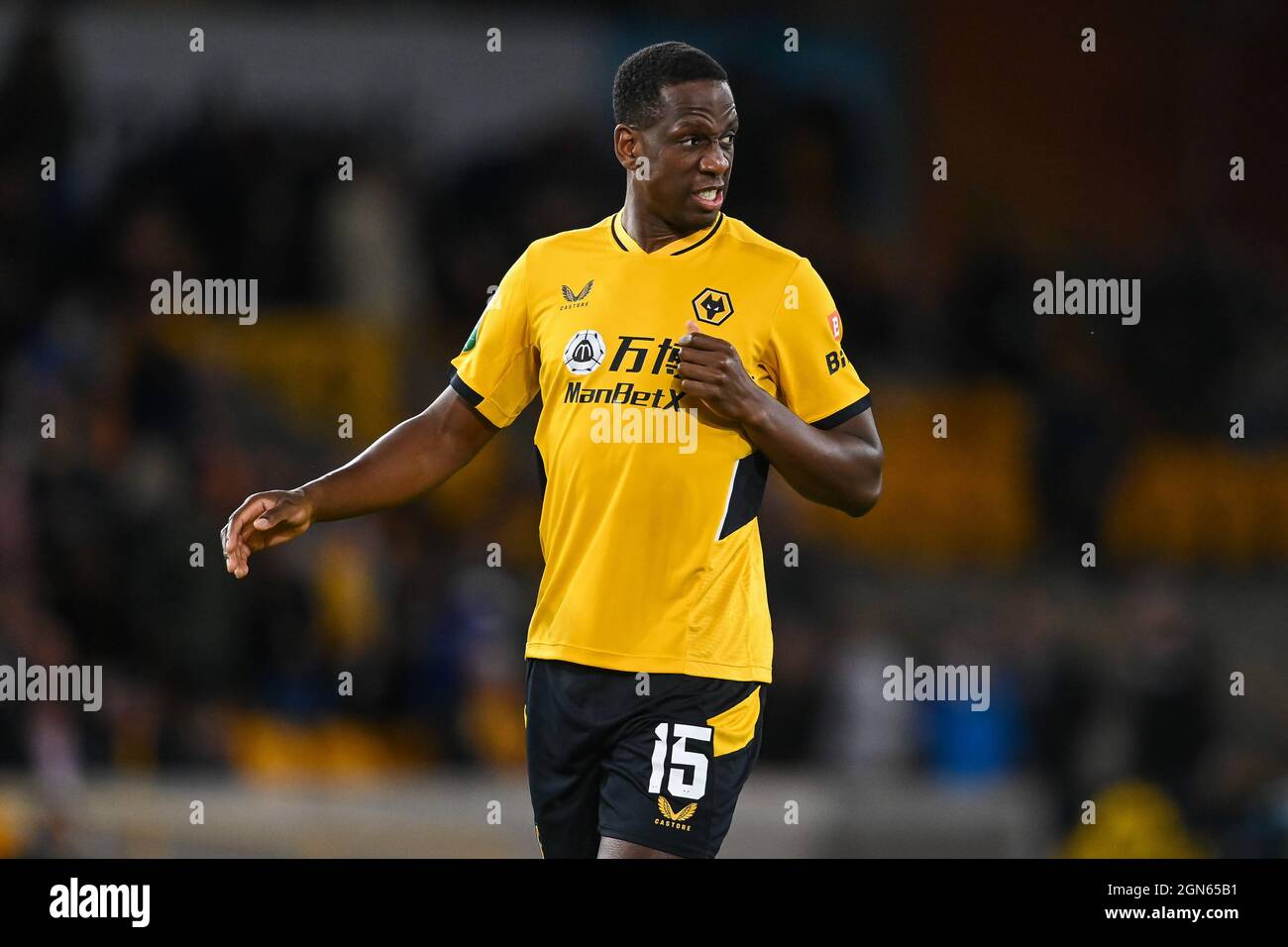 Willy Boly #15 von Wolverhampton Wanderers während des Spiels in , am 9/22/2021. (Foto von Craig Thomas/News Images/Sipa USA) Stockfoto