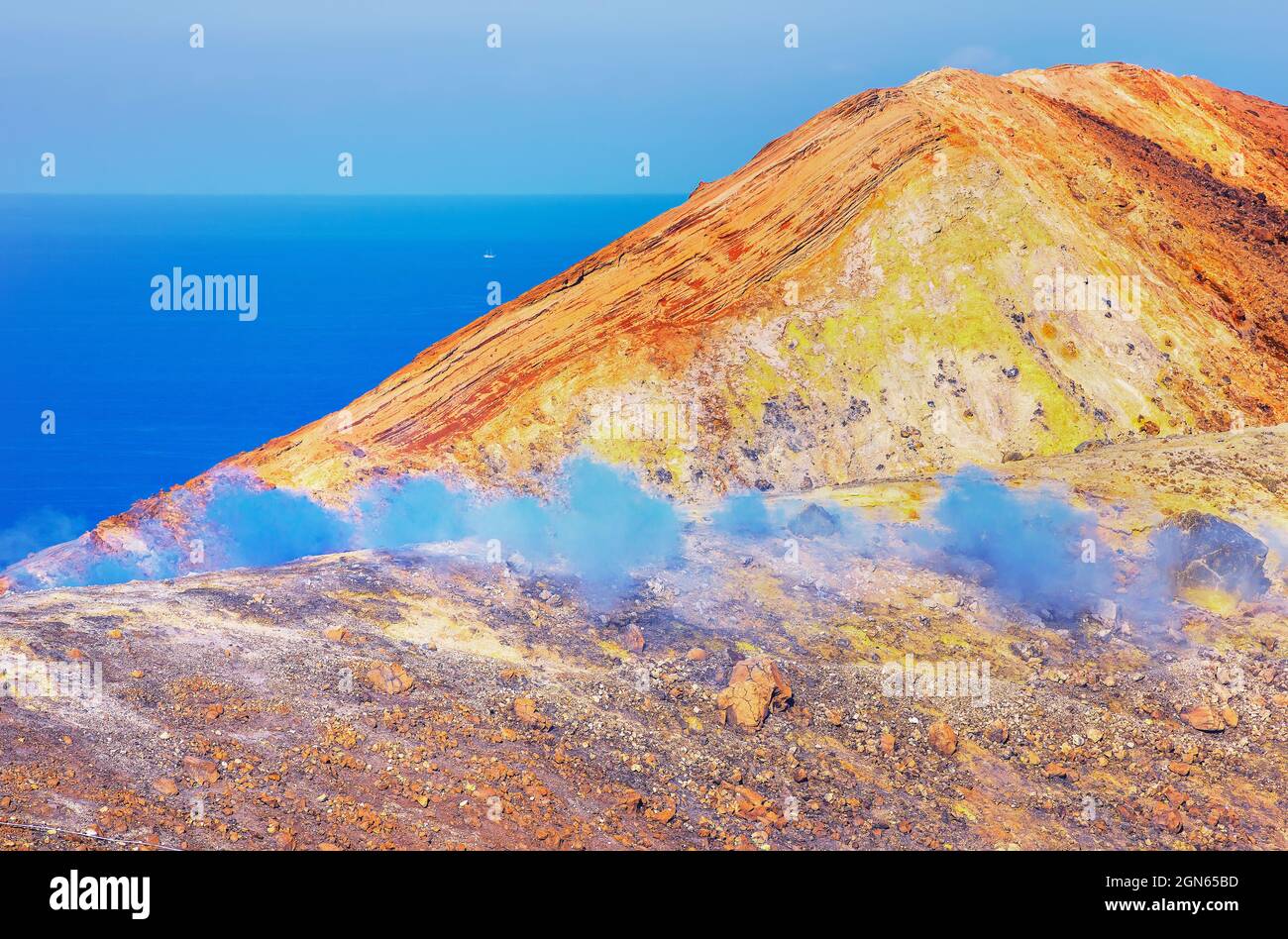 Gran Gratere, Vulcano Island, Äolische Inseln, Sizilien, Italien Stockfoto