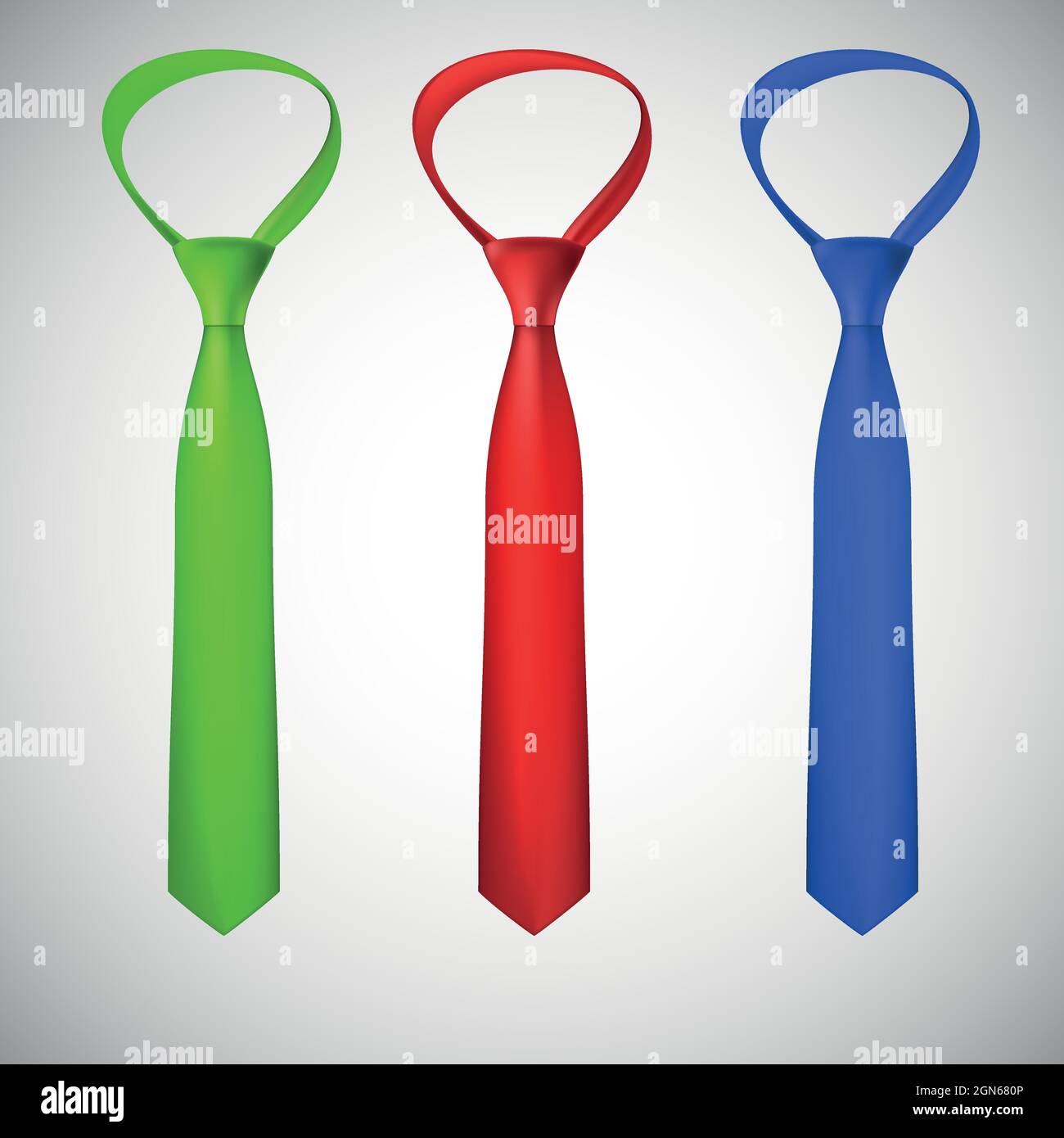 Krawatten-Kollektion mit Ausschnitt. Vektorgrafik Stock Vektor