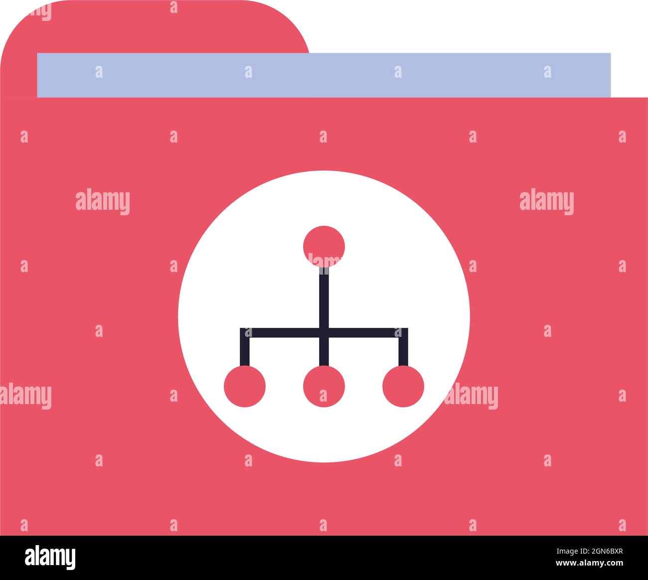 Organigramm in Datei auf weißem Hintergrund Stock Vektor