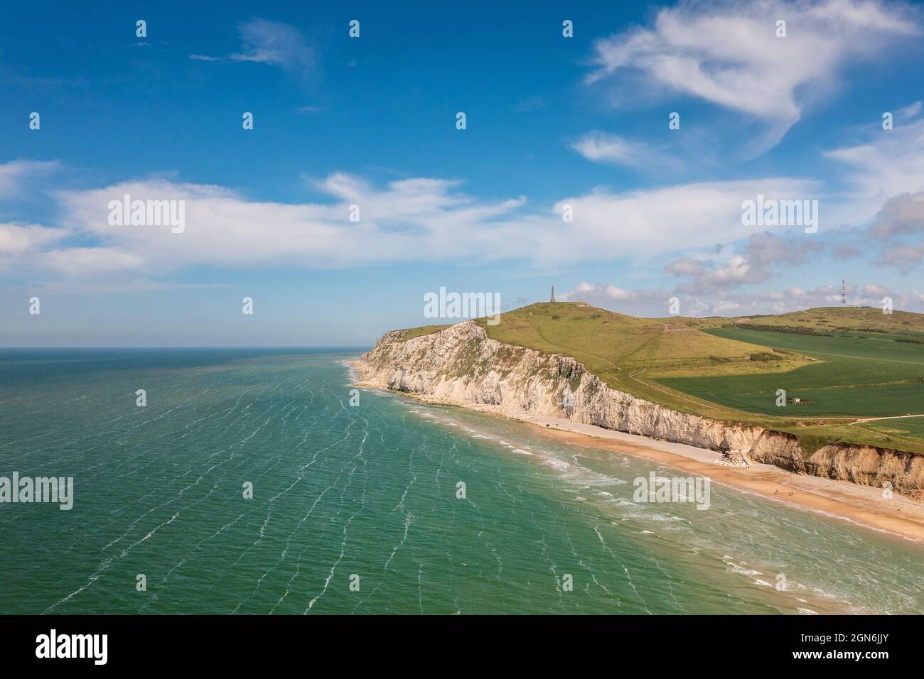 Vue aérienne du Cap Blanc-Nez, Frankreich, Pas de Calais, printemps Stockfoto