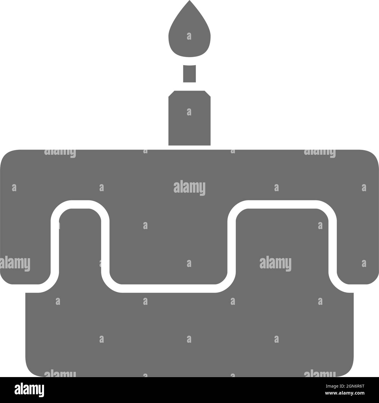 Graues Geburtstagskind-Symbol. Isoliert auf weißem Hintergrund Stock Vektor