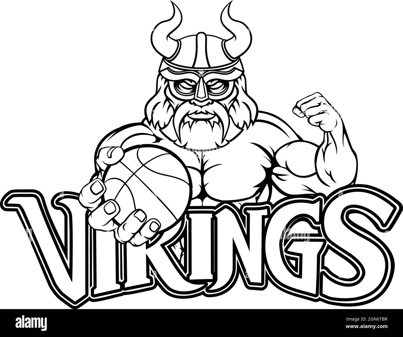 Viking Basketball Sport Maskottchen Stock Vektor