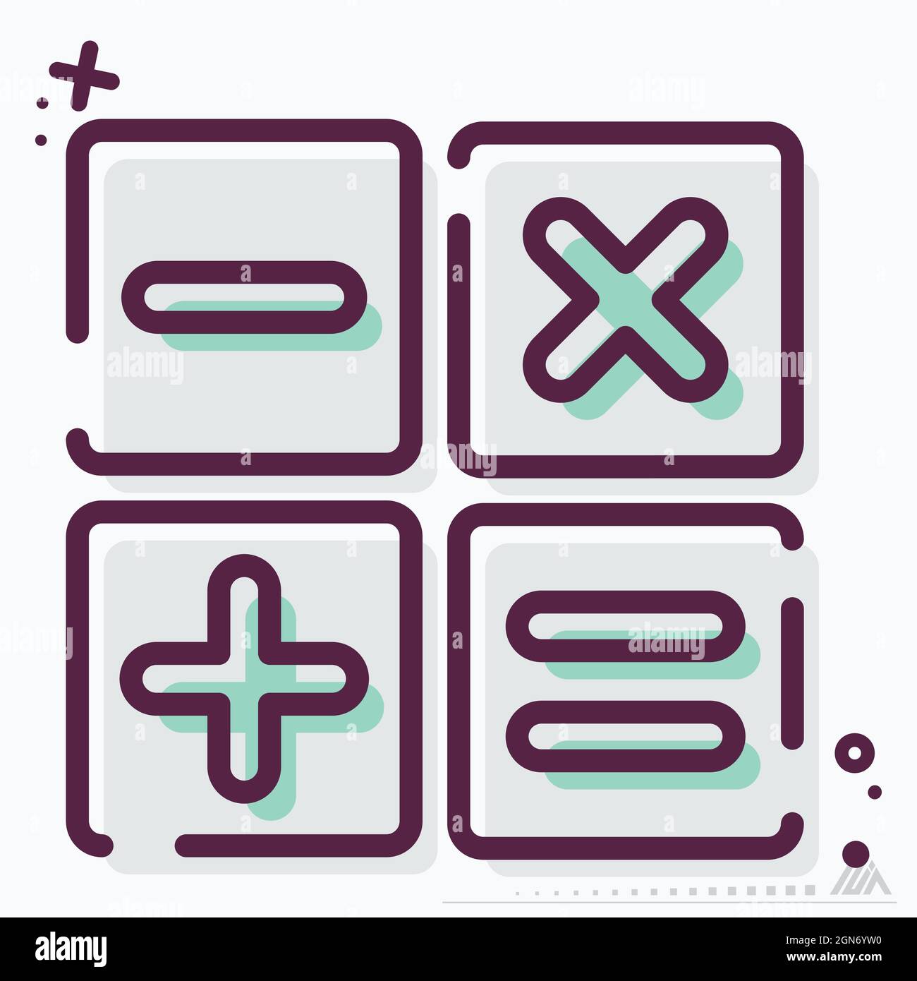 Icon Calculate - MBE Syle - einfache Illustration, editierbare Kontur, Design Template Vektor, gut für Drucke, Poster, Werbung, Ankündigungen, inf Stock Vektor