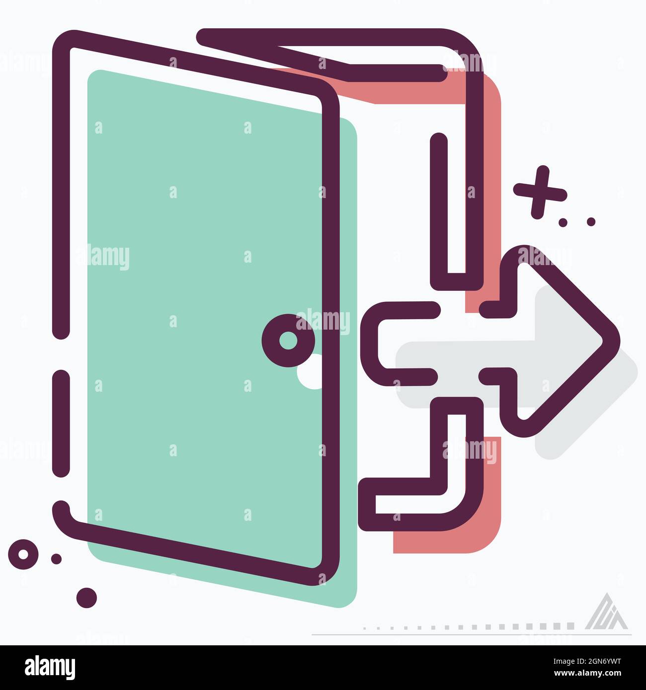 Icon Exit - MBE Syle - einfache Illustration, editierbare Kontur, Design-Vorlagen-Vektor, gut für Drucke, Poster, Werbung, Ankündigungen, Info GRA Stock Vektor