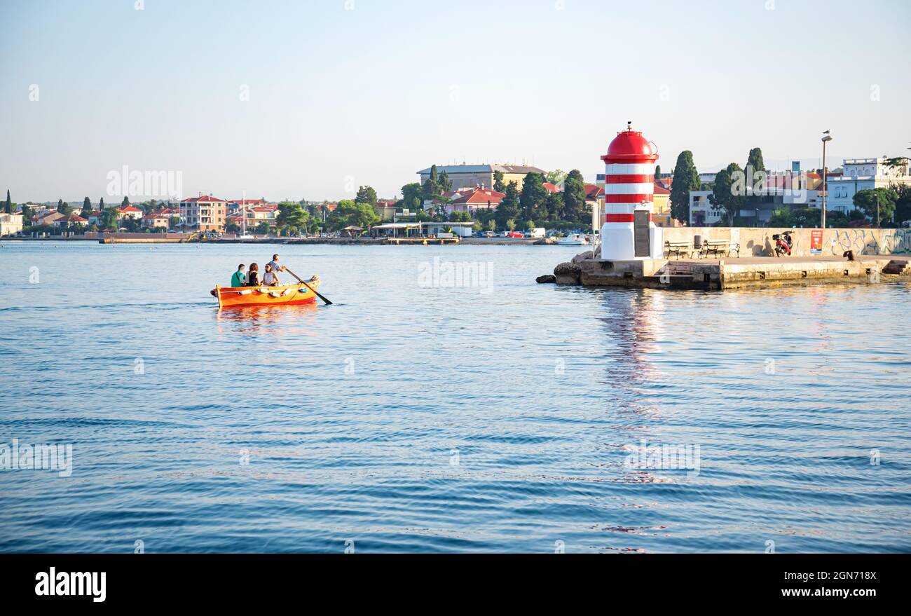 Leuchtturm in der Stadt Zadar, Kroatien. Stockfoto