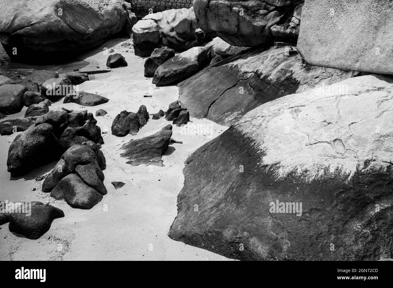 Flusskiesel Stockfoto
