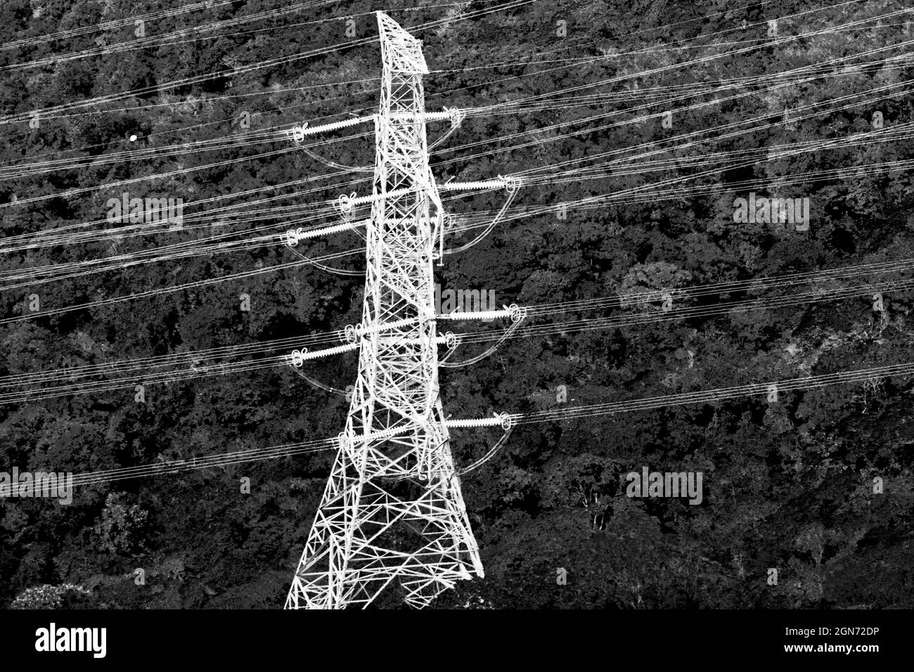 Hong Kong Power Cable Tower Stockfoto