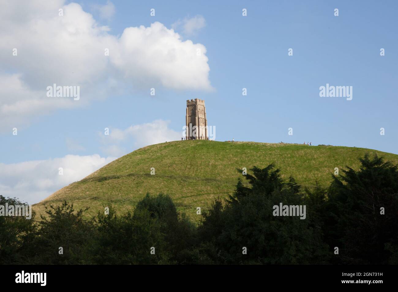 Das Glastonbury Tor, in Glastonbury, Somerset in Großbritannien Stockfoto