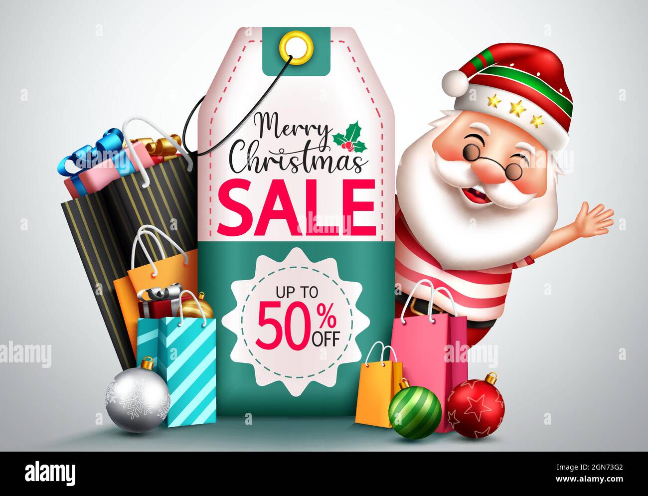 Weihnachten Verkauf VektorDesign. Frohe weihnachten SALE Text in