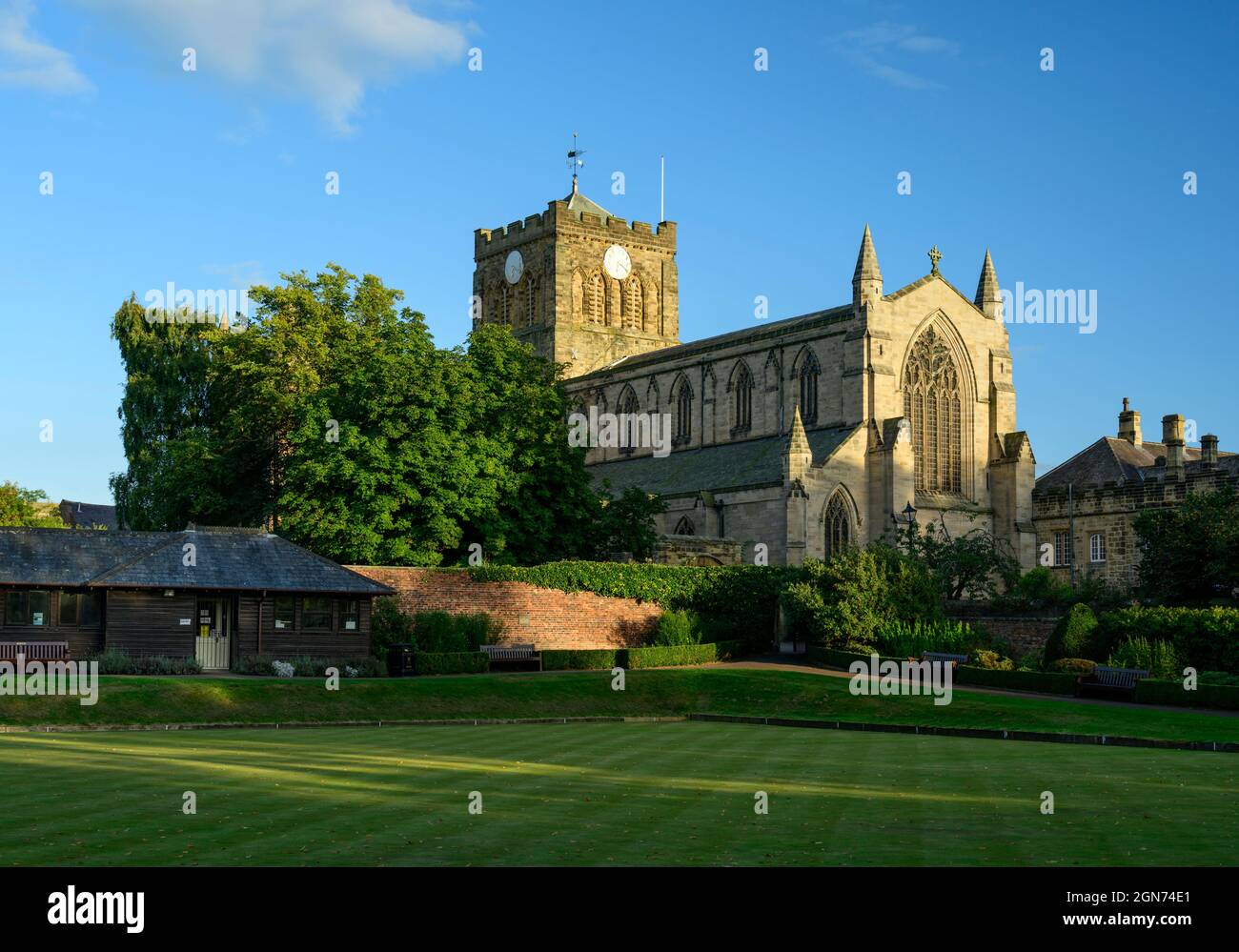 England, Northumberland, Hexham Abbey. Hexham Abbey in der Stadt Hexham, Northumberland, im Nordosten Englands. Stockfoto