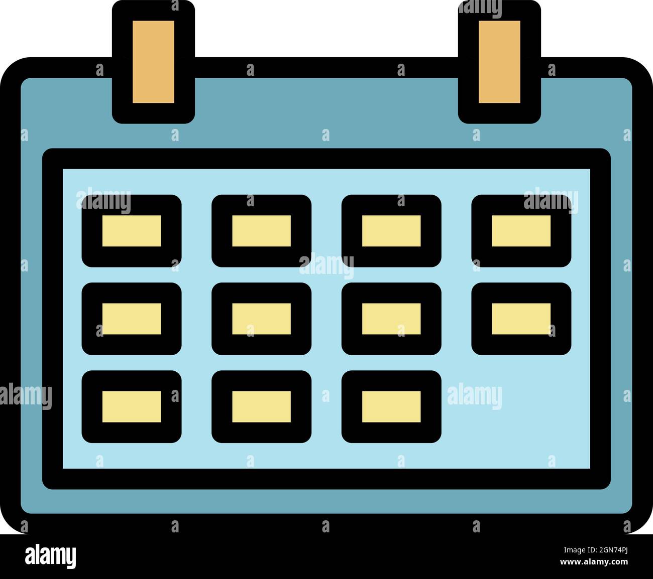 Produktionskalender. Kontur Produktion Kalender Vektor Symbol Farbe 