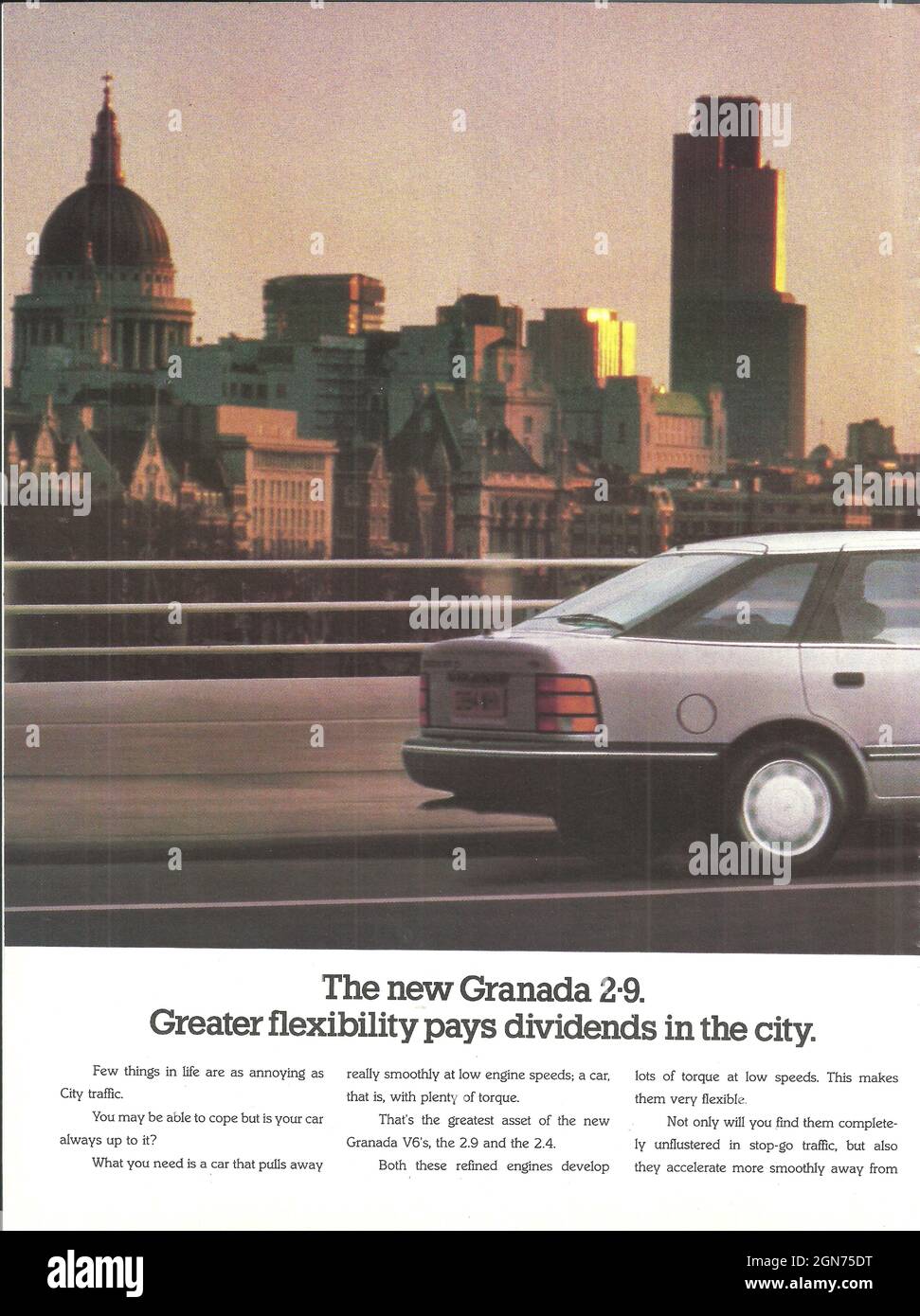 Vintage-Werbung für Ford Sierra Auto der 1970er-Jahre der 1980er-Jahre Stockfoto