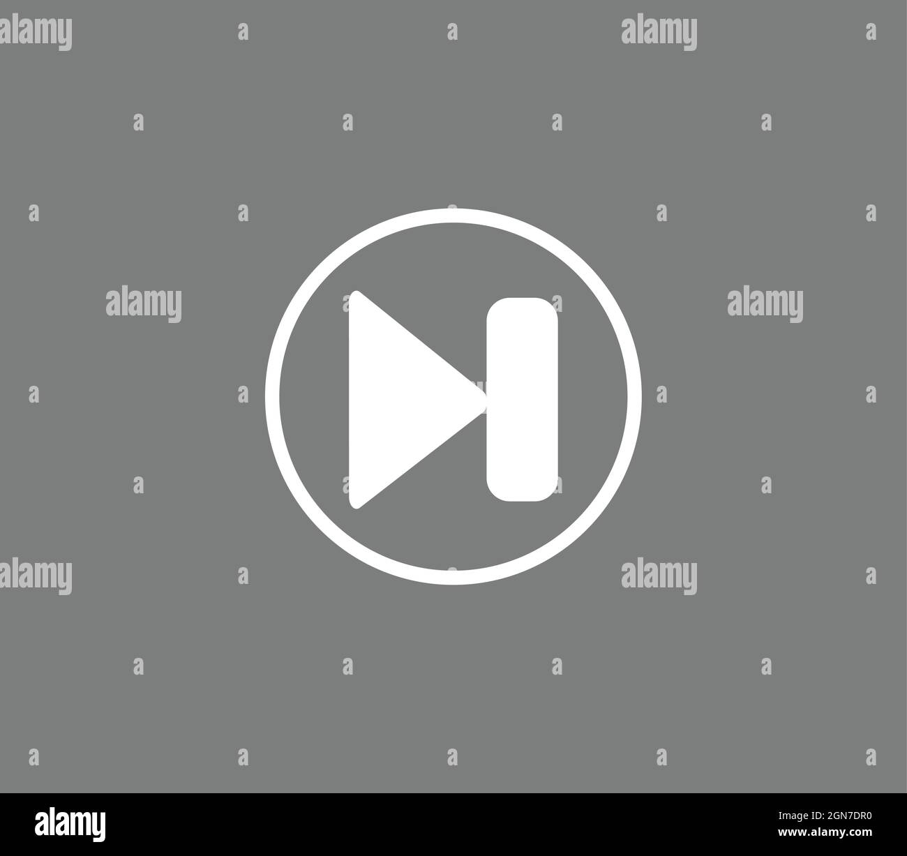 Symbol für die Schaltfläche „Nächste Musik“, graues Symbol für den Vektor des nächsten Titels Stock Vektor