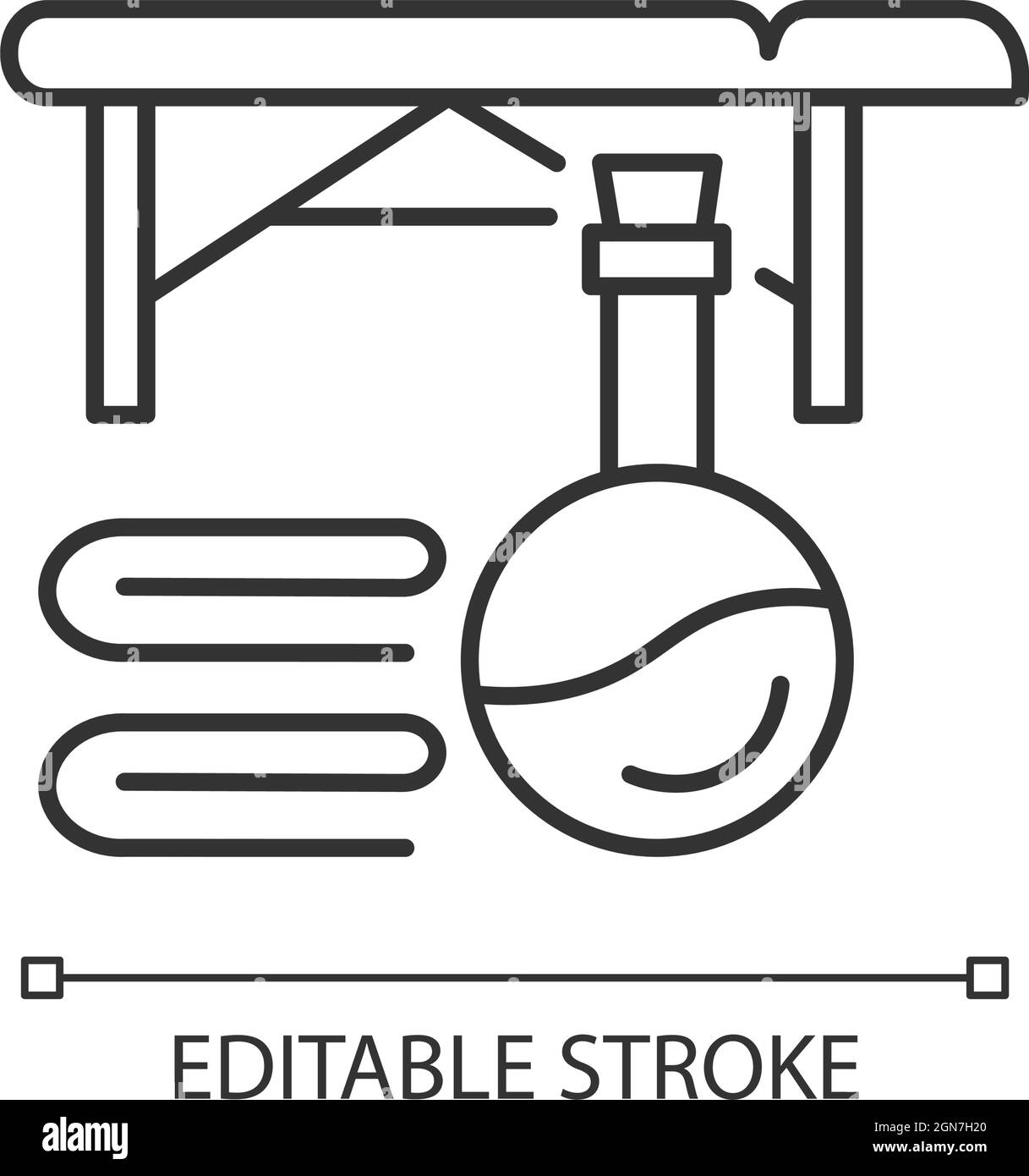 Lineares Symbol für Massagetabelle Stock Vektor