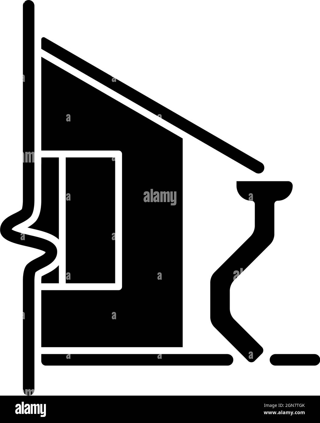 Das Dach entwässert das schwarze Glyphen-Symbol Stock Vektor