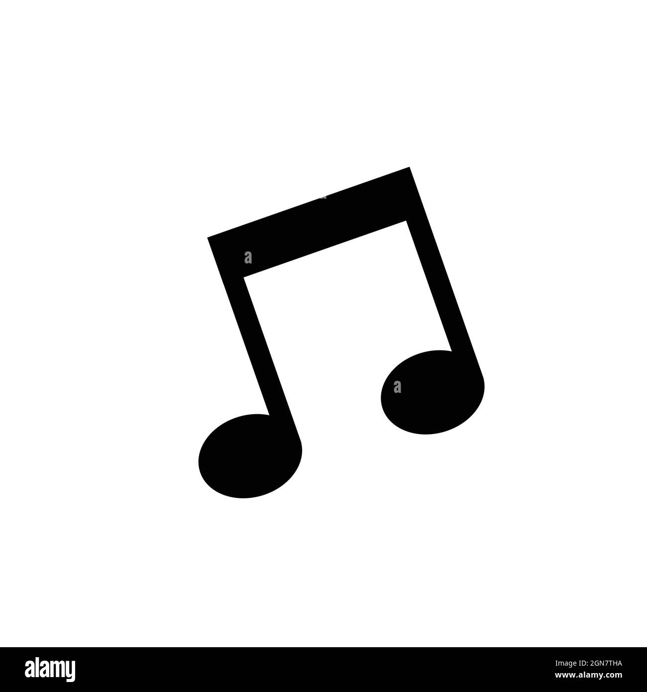 Musiknote auf weißem Hintergrund isoliert, Notenschlüssel Stock Vektor