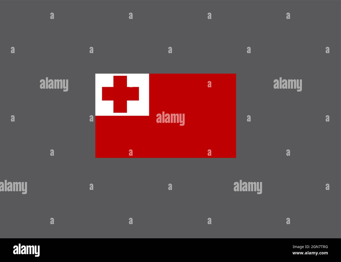 Tonga Flagge isoliert auf weißem Hintergrund Stock Vektor