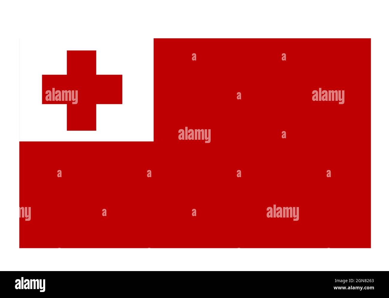 Tonga Flagge isoliert auf weißem Hintergrund Stock Vektor