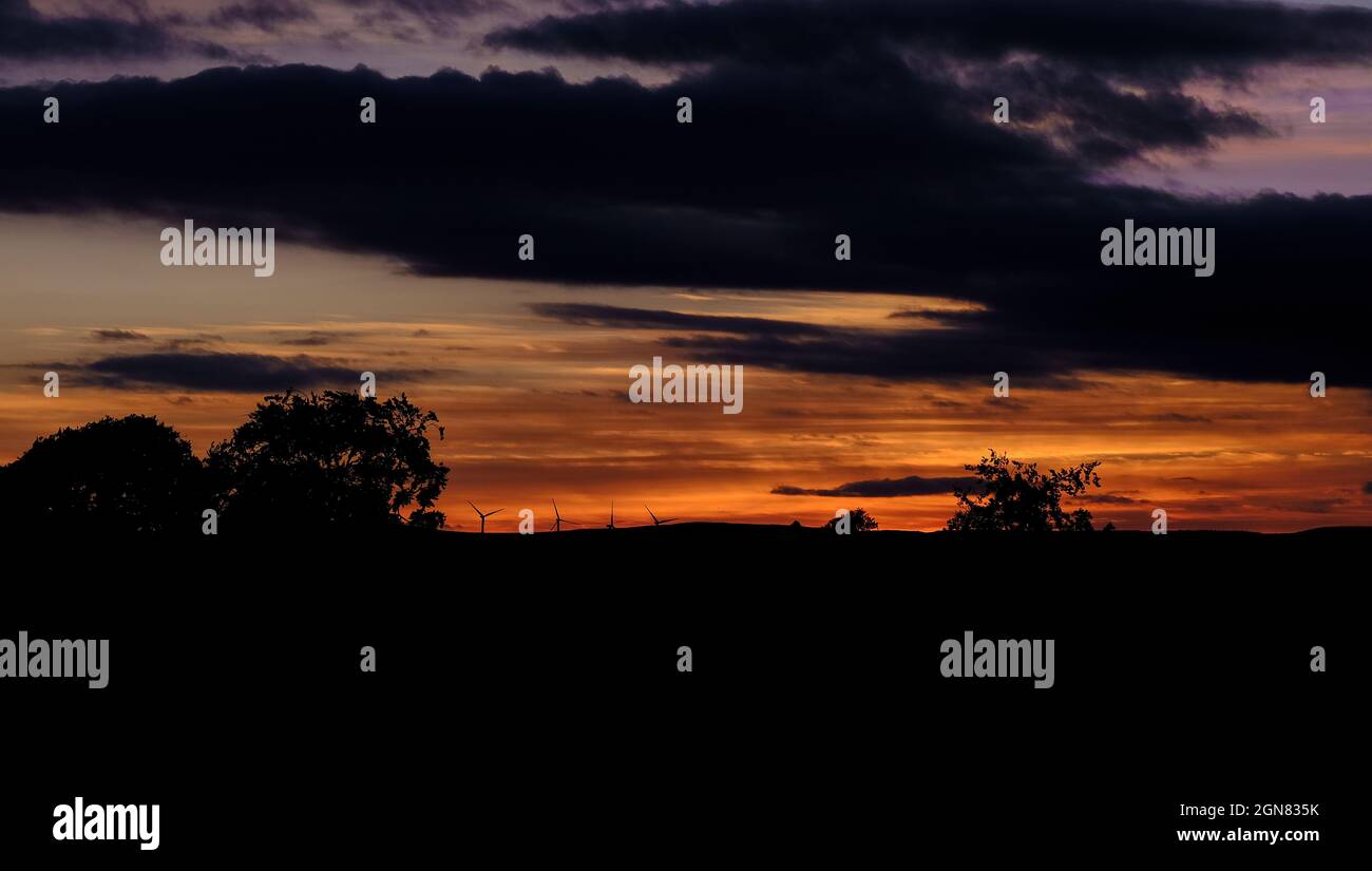 Galloway-Sonnenuntergang Stockfoto