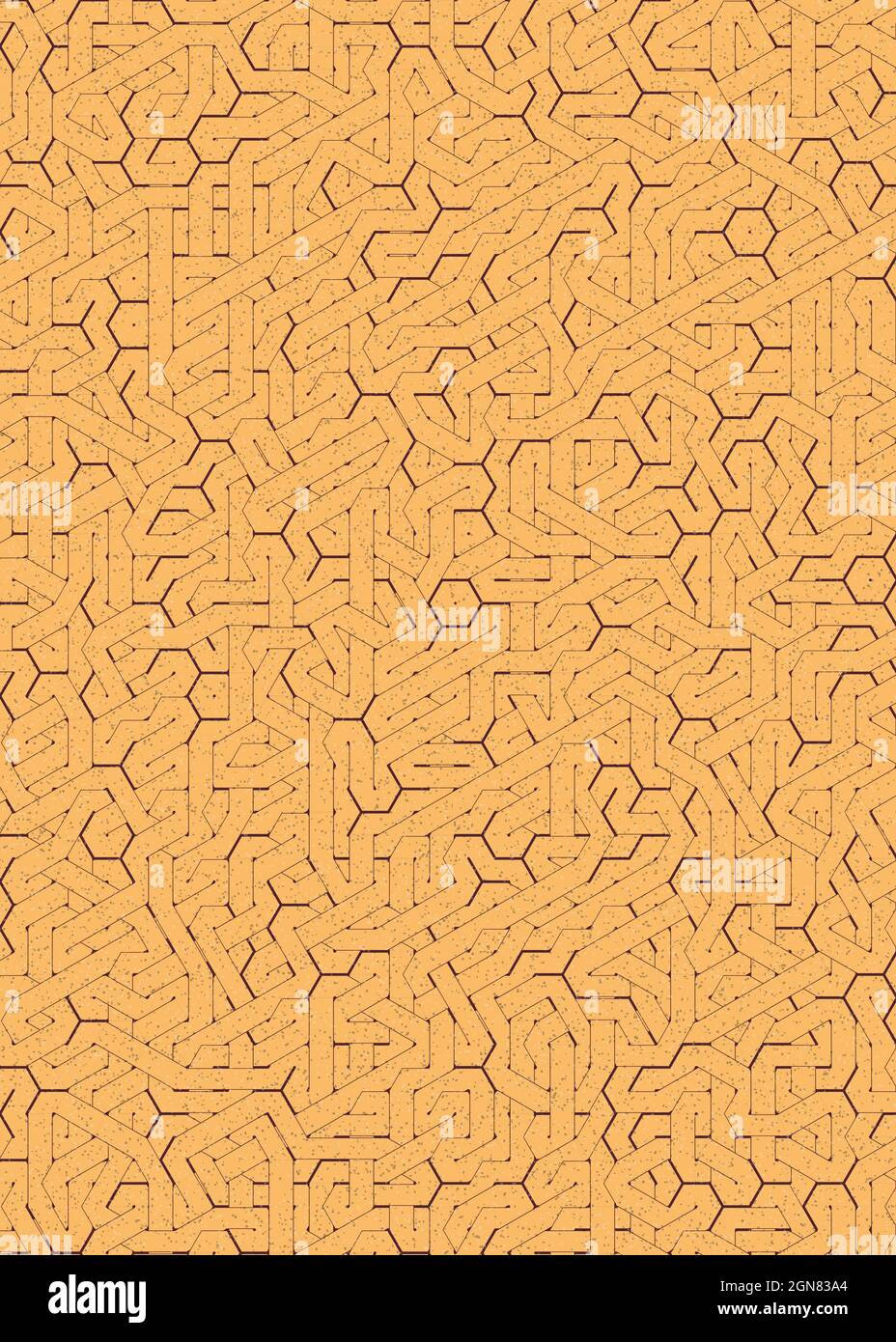 Computer-generierte Hexagon Tile Verbindung Kunst Hintergrund Design Illustration Stock Vektor