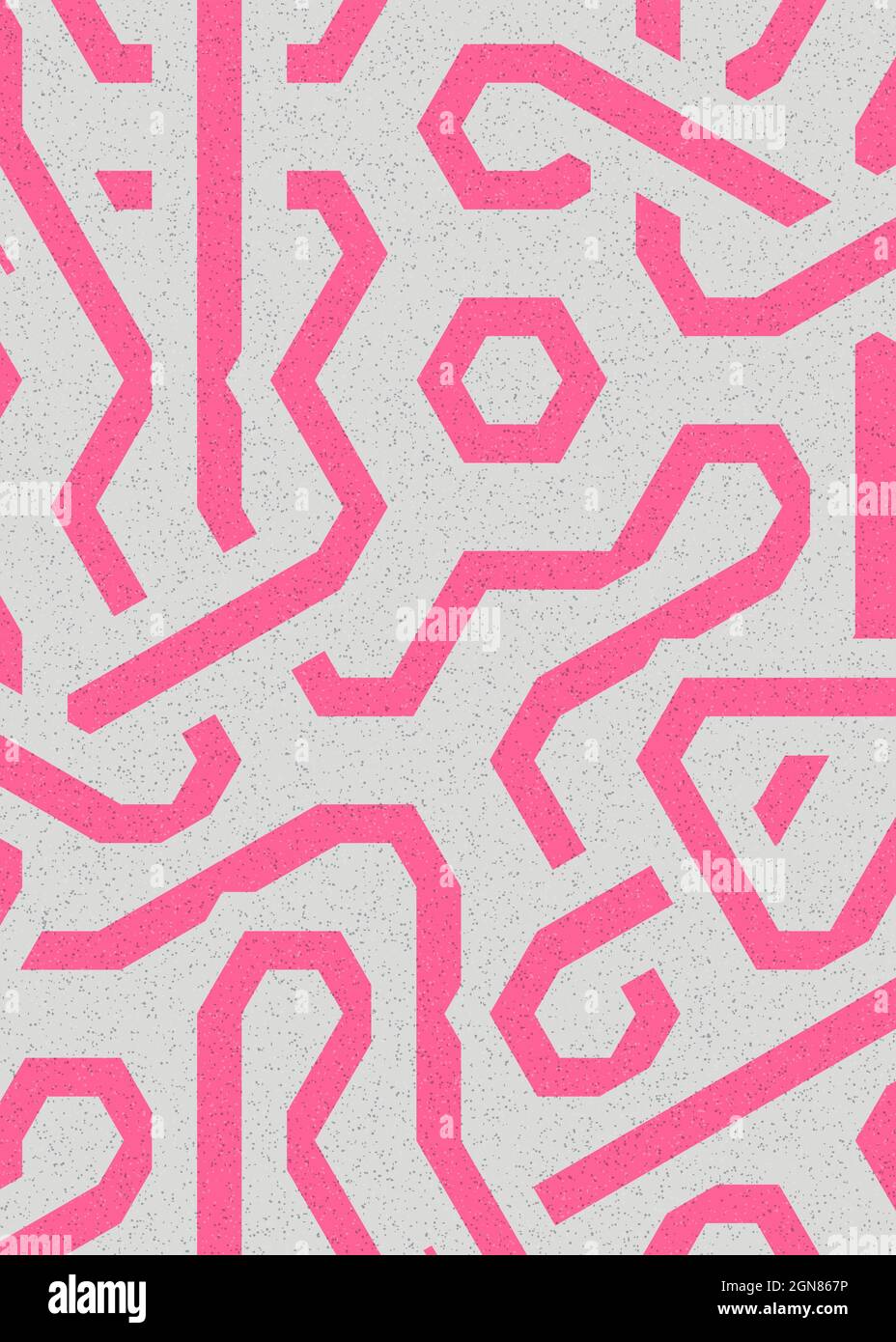 Computer-generierte Hexagon Tile Verbindung Kunst Hintergrund Design Illustration Stock Vektor