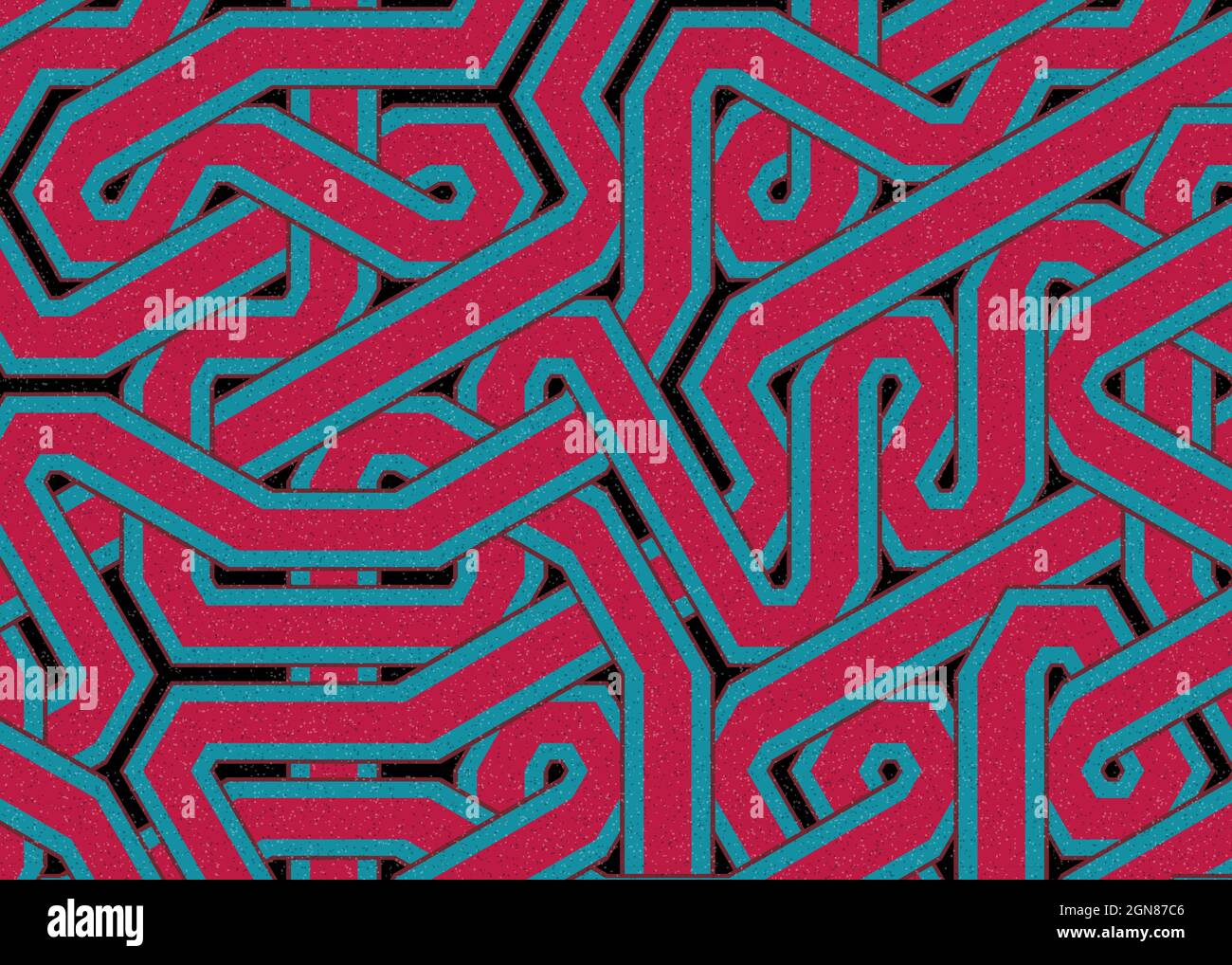 Computer-generierte Hexagon Tile Verbindung Kunst Hintergrund Design Illustration Stock Vektor