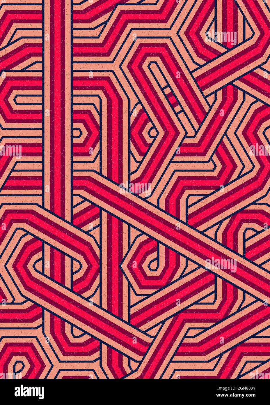Computer-generierte Hexagon Tile Verbindung Kunst Hintergrund Design Illustration Stock Vektor