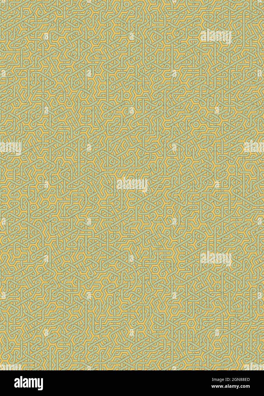 Computer-generierte Hexagon Tile Verbindung Kunst Hintergrund Design Illustration Stock Vektor