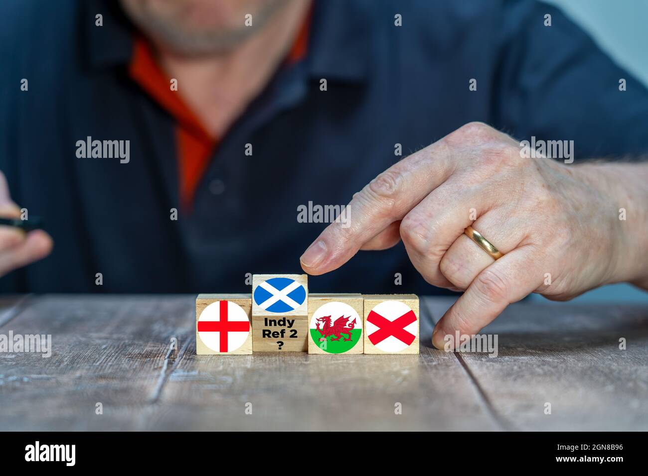 Konzept, das eine mögliche schottische Abstimmungs-Abstimmung darstellt, wird es eine zweite Abstimmung geben, um Schottland aus der Union zu nehmen Stockfoto