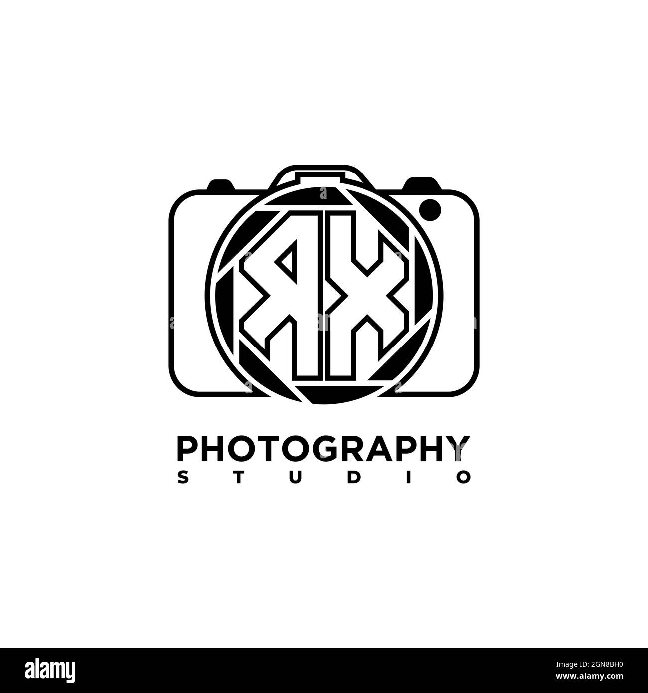 RX Logo Buchstabe Geometrisches Foto Kamera Form Stil Vorlage Vektor Stock Vektor