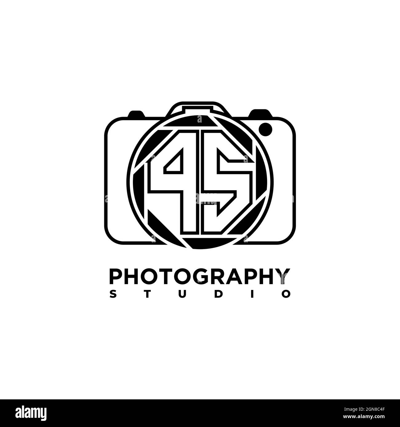PS Logo Buchstabe Geometrische Fotografie Kamera Form Stil Vorlage Vektor Stock Vektor
