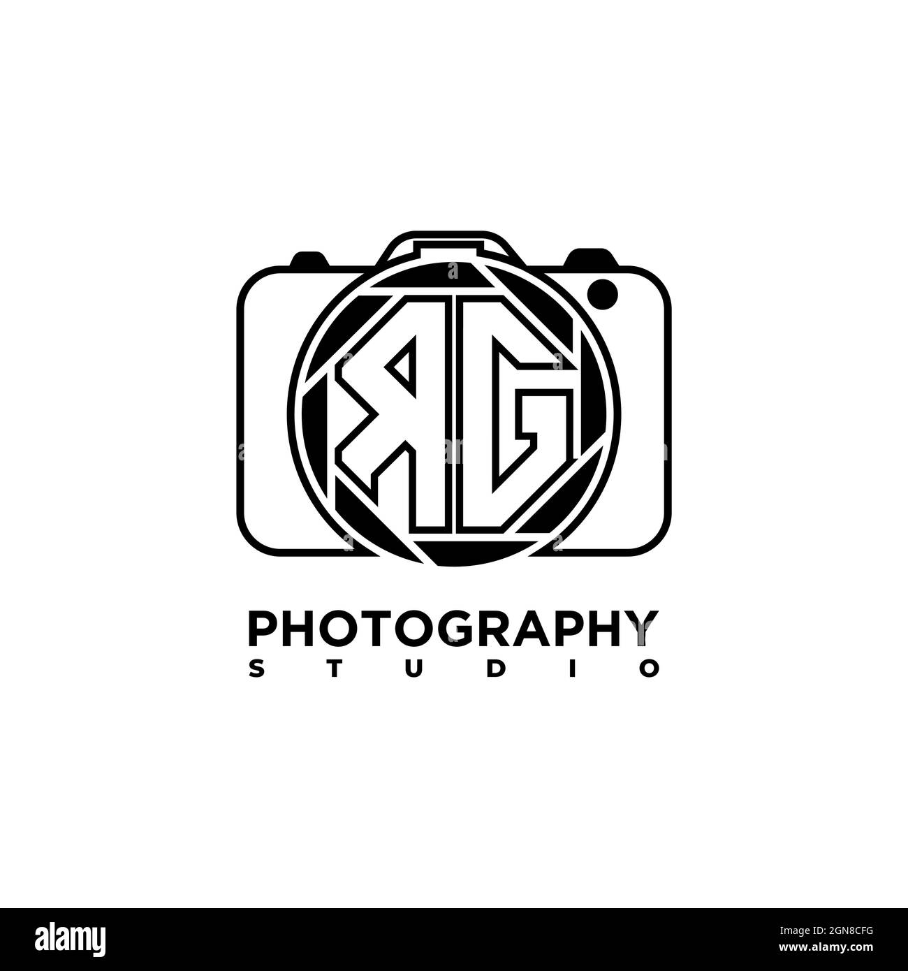 RG Logo Buchstabe Geometrische Fotografie Kamera Form Stil Vorlage Vektor Stock Vektor