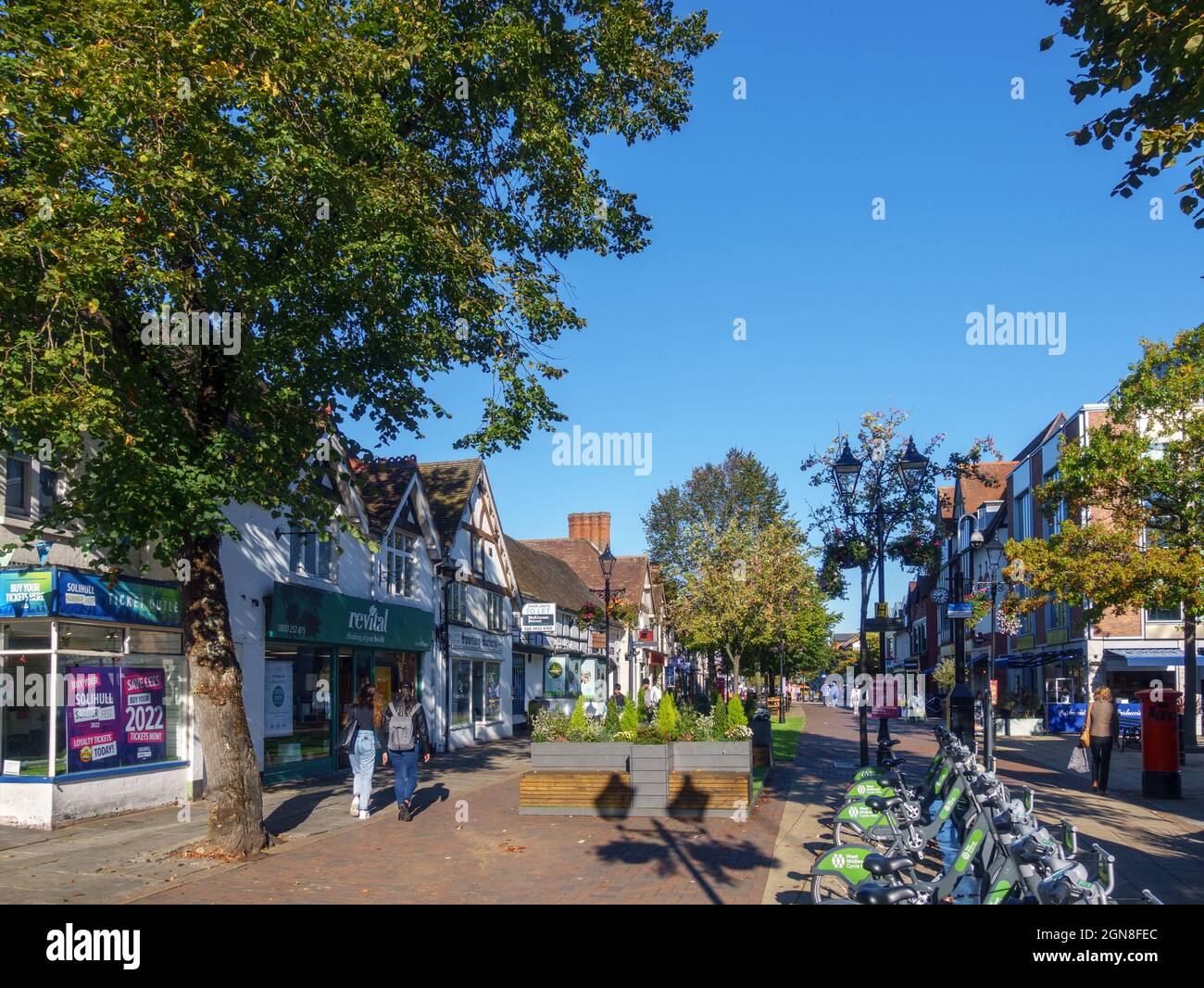 High Street in Solihull, Birmingham, West Midlands, England, Großbritannien Stockfoto