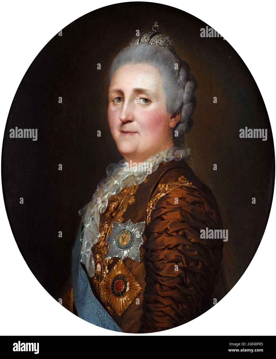 Katharina II. Von Russland (1729-1796), bekannt als Katharina die große, war die am längsten herrschende weibliche Führerin Russlands und regierte von 1762 bis zu ihrem Tod im Jahr 1796. Porträt von Peter Falconet, Öl auf Leinwand, 1773 Stockfoto