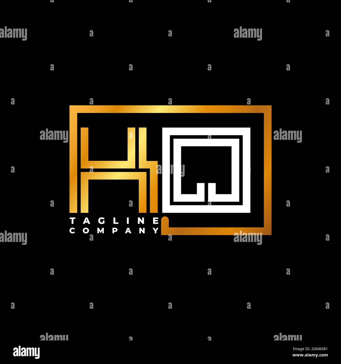 KQ Logo Buchstabe Monogramm Form Linie golden Vektor Vorlage. Unternehmen mit monogrammiert Stock Vektor