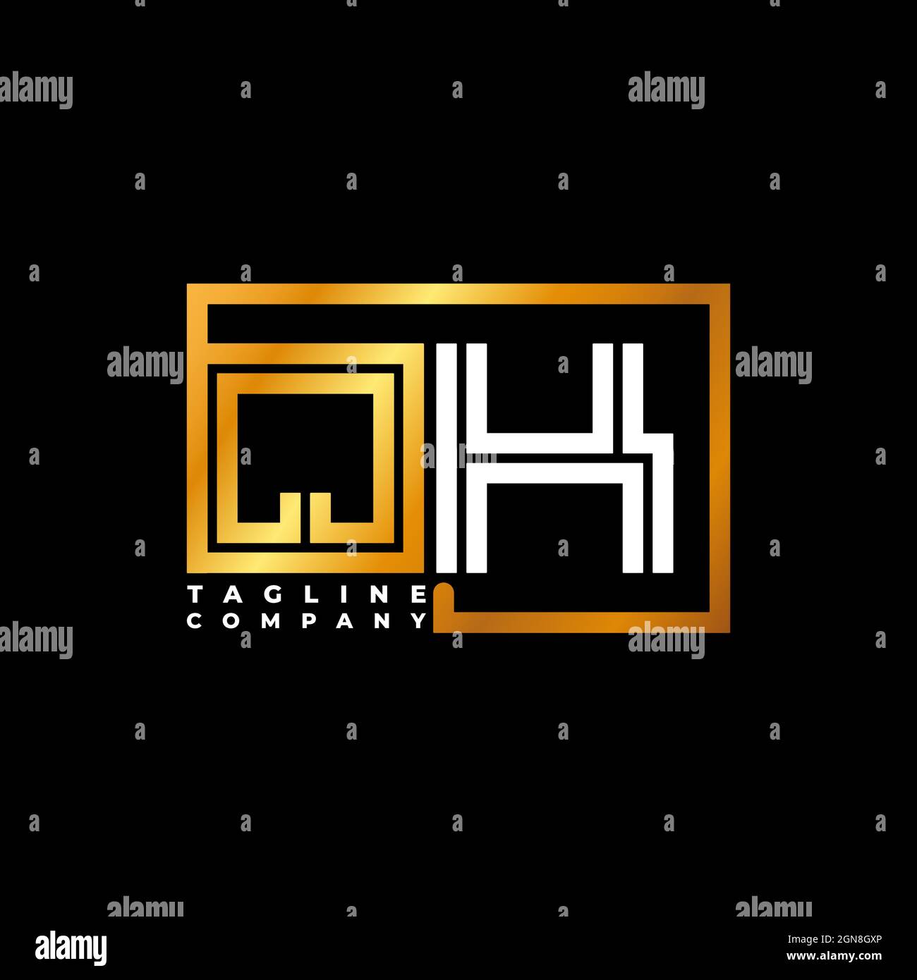 QK Logo Buchstabe Monogramm Form Linie golden Vektor Vorlage. Unternehmen mit monogrammiert Stock Vektor