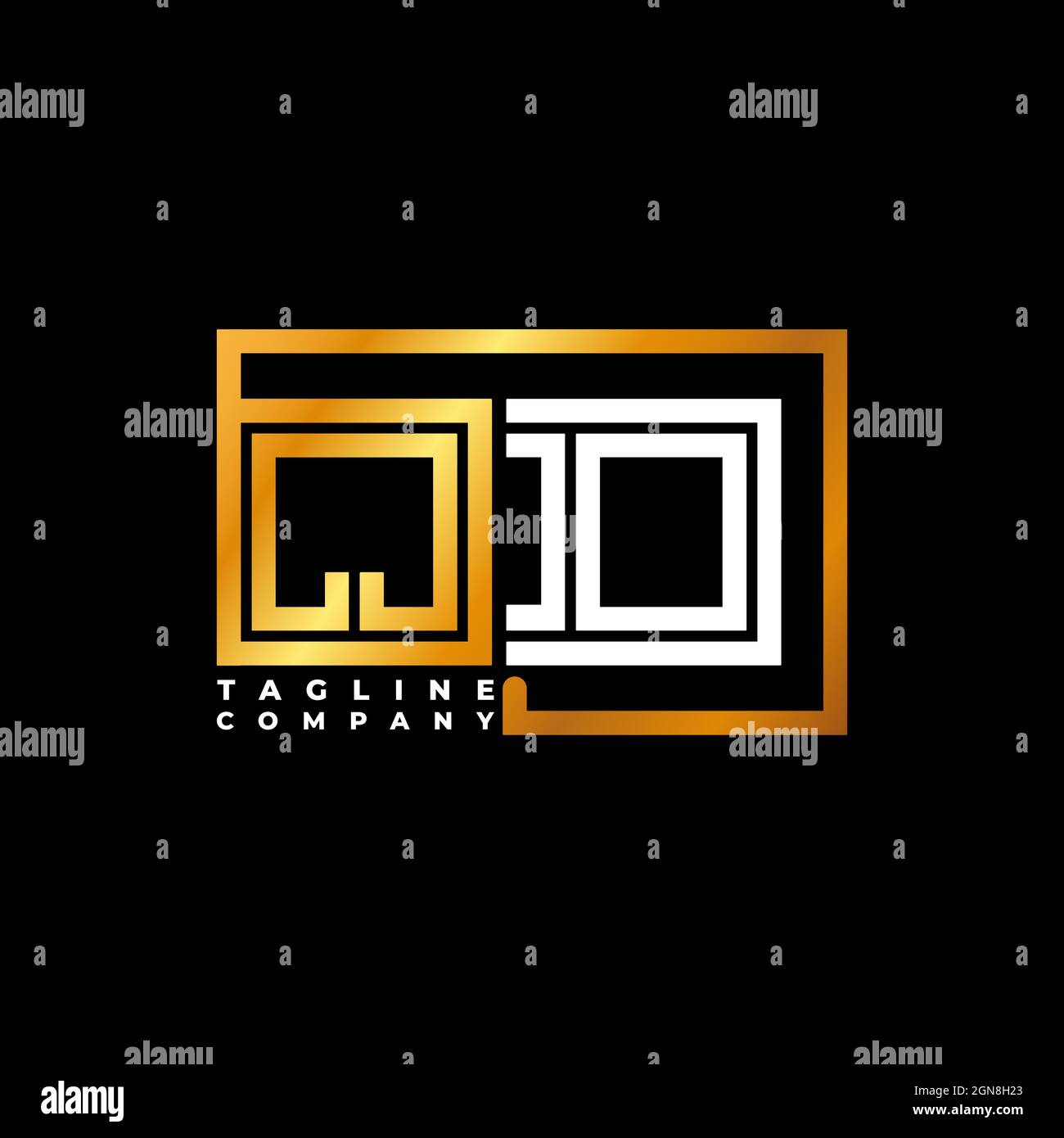 QD Logo Buchstabe Monogramm Form Linie golden Vektor Vorlage. Unternehmen mit monogrammiert Stock Vektor