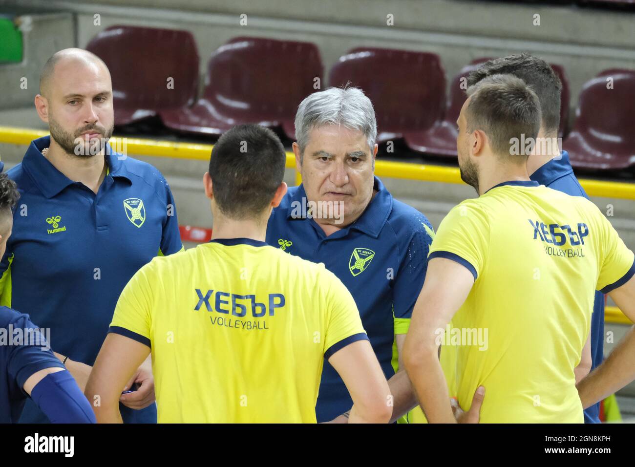 Verona, Italien. September 2021. Camillo Placi - Cheftrainer von Hebar Pazardzhik während des Verona Volley gegen Hebar Pazardzhik, Volleyball-Testspiel in Verona, Italien, September 23 2021 Quelle: Independent Photo Agency/Alamy Live News Stockfoto