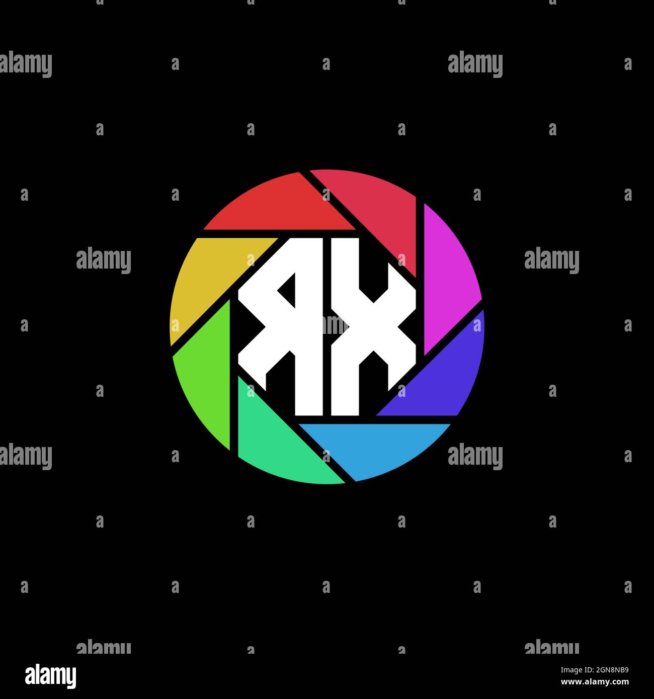 RX Initial eSport Gaming-Logo. Moderner Kopf Skull Form Vorlage Vektor-Logo Stock Vektor