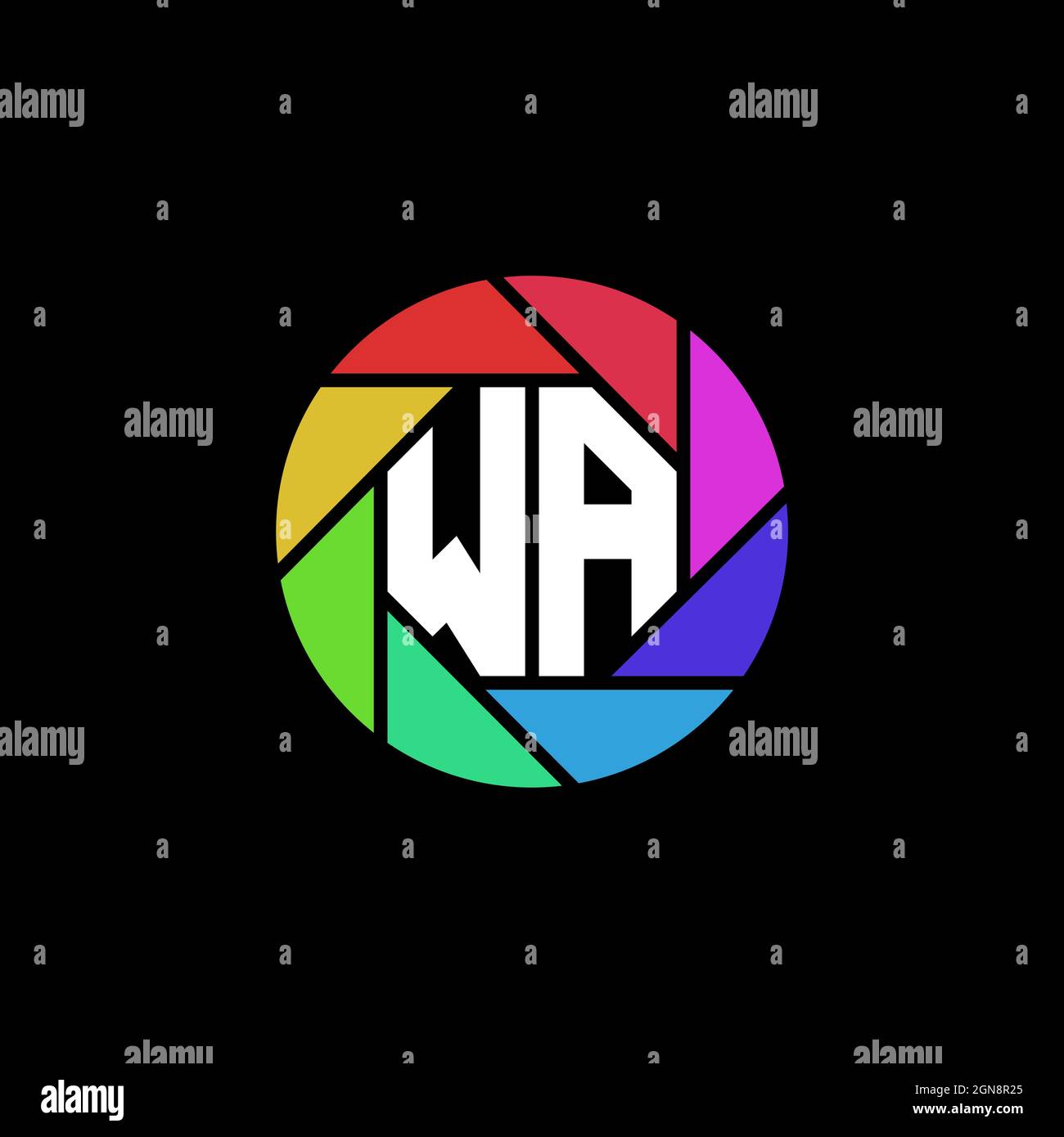 WA Initial eSport Gaming-Logo. Moderner Kopf Skull Form Vorlage Vektor-Logo Stock Vektor