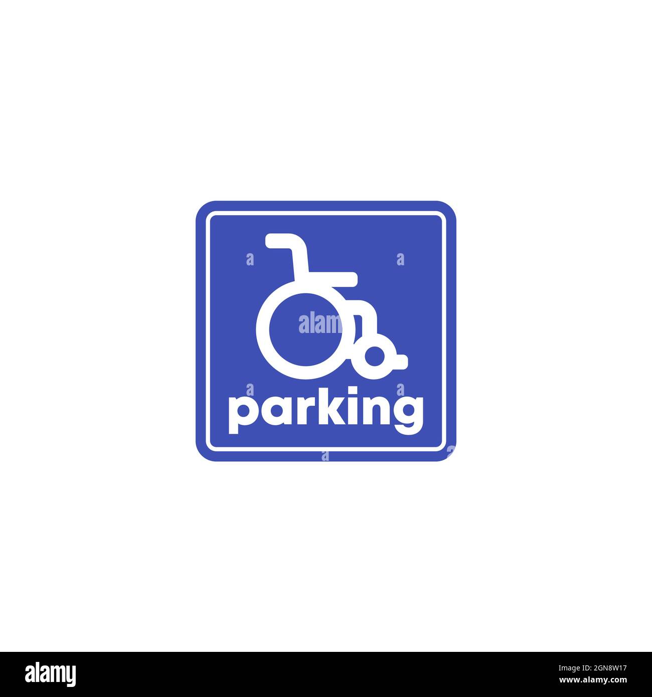Behindertenparkschild in weiß Stock Vektor